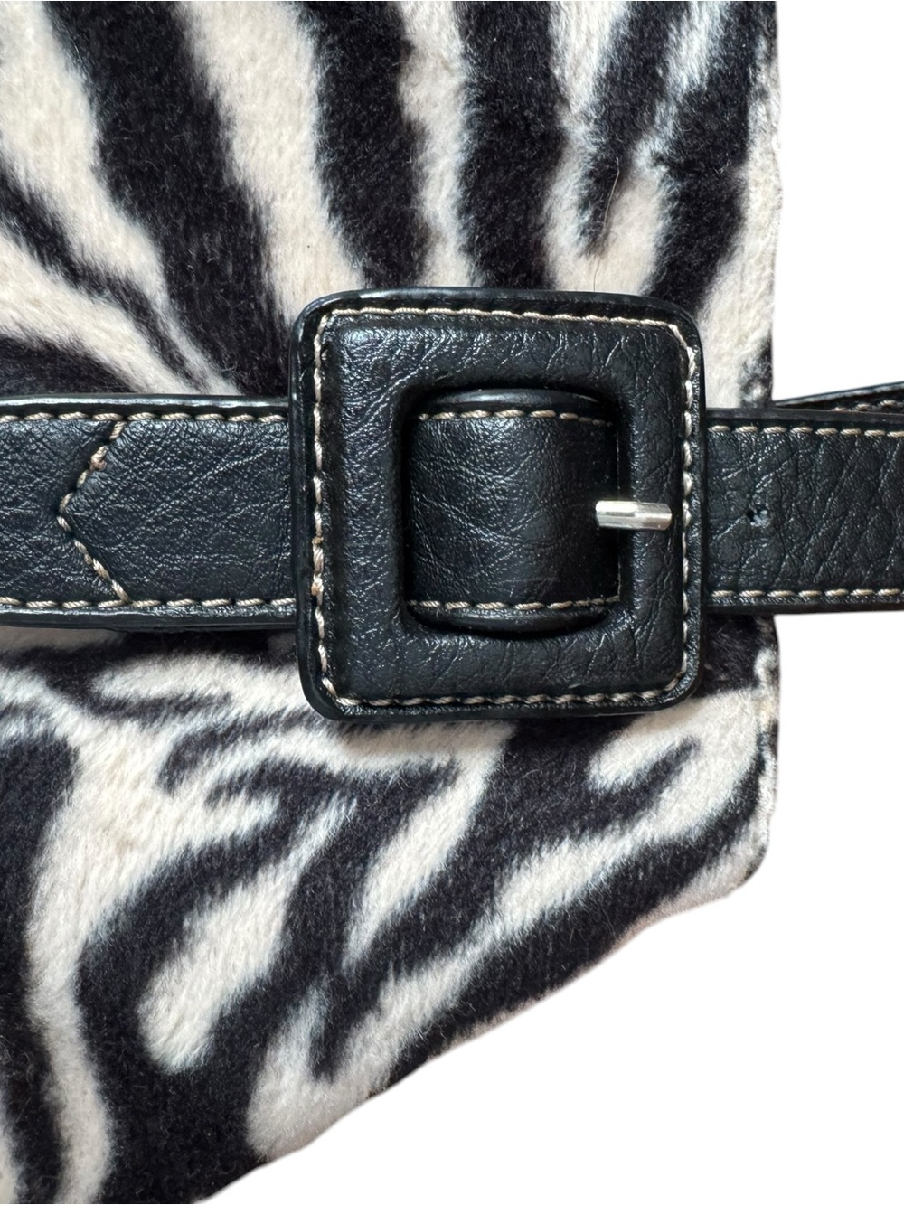 Vintage Liz Claiborne Zebra Print Textured Tote Bag - Picture 2 of 5